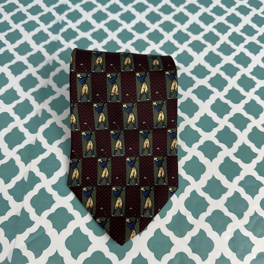 Christian Dior Men’s 60" Necktie Monsieur 100%-Silk Golfer Golf Made in‎ USA